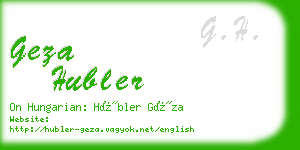 geza hubler business card